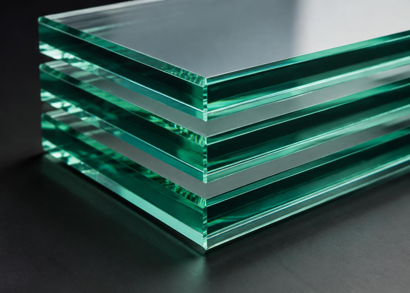 Polished edges of stacked laminated glass sheets